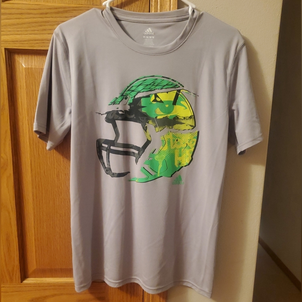 Adidas Boy's XL 18 Climalite Gray, Green & Black Football Helmet Shirt